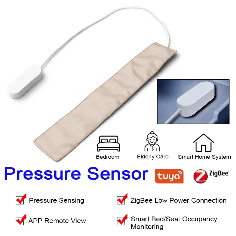 

Zigbee Pressure Senor Stress Belt Hidden In Bed/Sofa Occupancy/Presence Detector Battery Powered Tuya Smart Life Home Automation