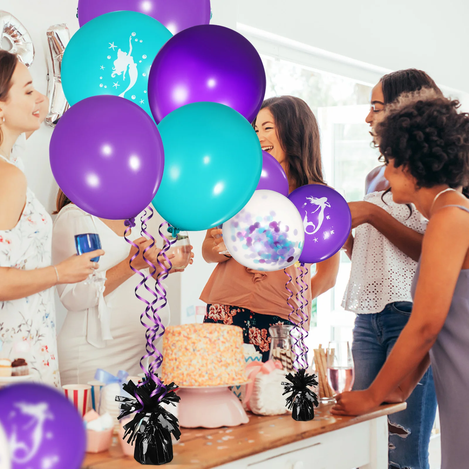 

8 pcs Balloon Weight Set Heavy Duty Foil Finish Stable Holder For Birthday Wedding Party Festival Decor Balloon Weighted Base