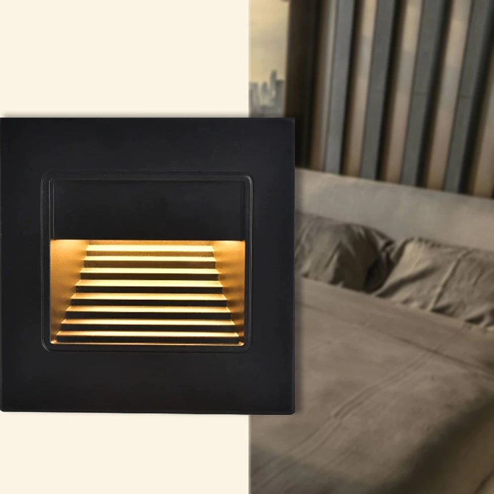Recessed Wall Lamp Sensor Staircase Lighting Led Step Footlight Night Spot Lamp Motion Detect Luminaires Bedroom Bathroom XINLAT