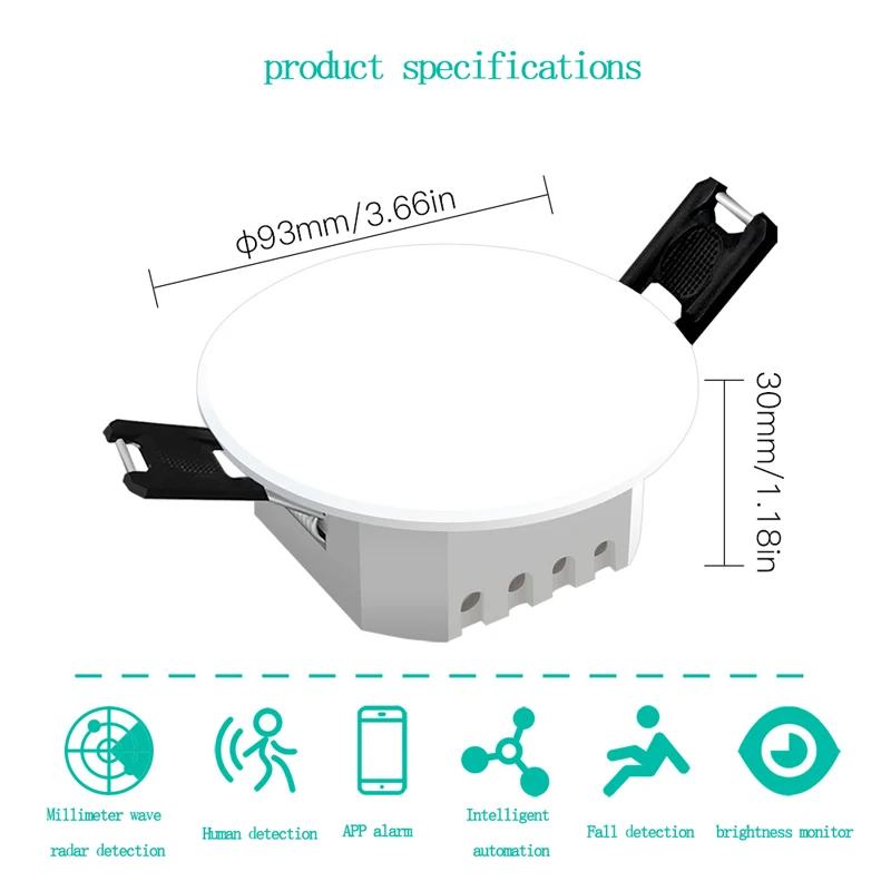 Imagem -05 - Zigbee-tuya Smart Home Sensor de Pressão Humana Infravermelho Sincronização de Aplicativos Wi-fi Respiração Interruptor