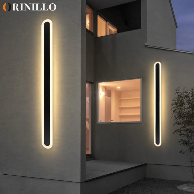 Imagem -03 - Impermeável Led Longo Lâmpada de Parede Iluminação Exterior Ip65 Jardim Villa Varanda Luz Decorativa 110v 220v