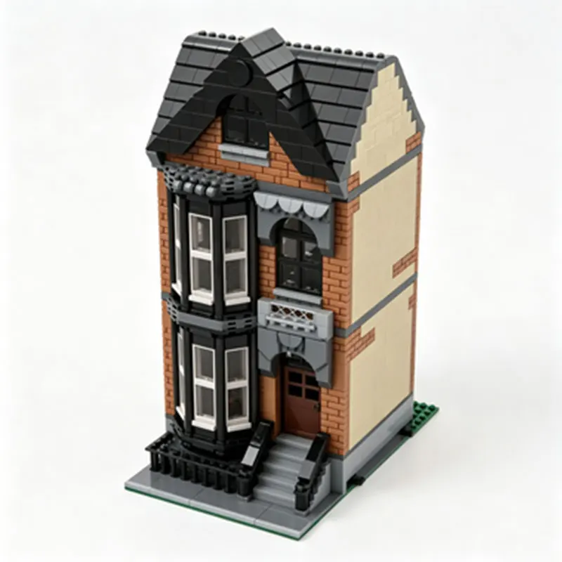 

MOC Townhouse Street Scene Architecture Small Particle Building Blocks Adult Stress Relief Ornament Toy Gift Set 1047pcs