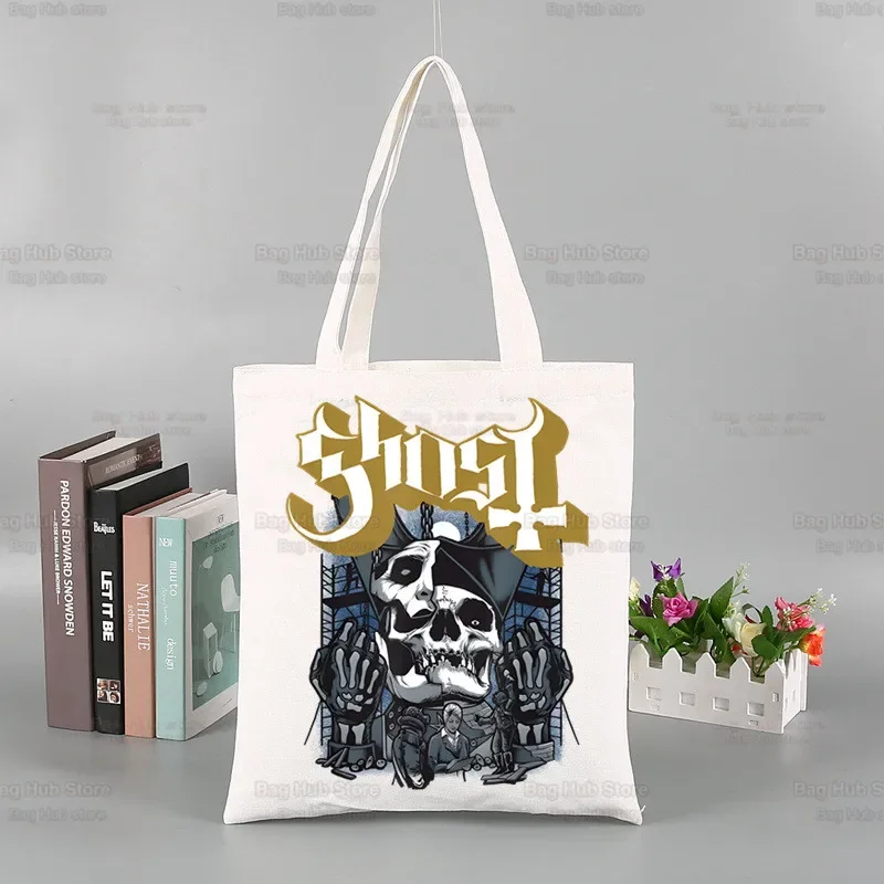 Ghost Band Hard Rock Band Shopping Bag Grocery Ghost B.C. Heavy Metal Handbag Bolsas De Tela Tote Bolsa Jute Tote Shopping Bag