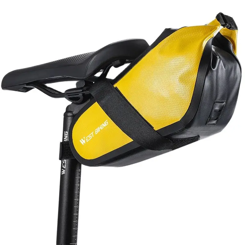 AliExpress West Biking WEST BIKING Waterproof Saddle Bag Tools Storage Rear Seat Tail Bag 2.3L MTB Road Bicycle Roll Closure Pouch Cycling Accessories