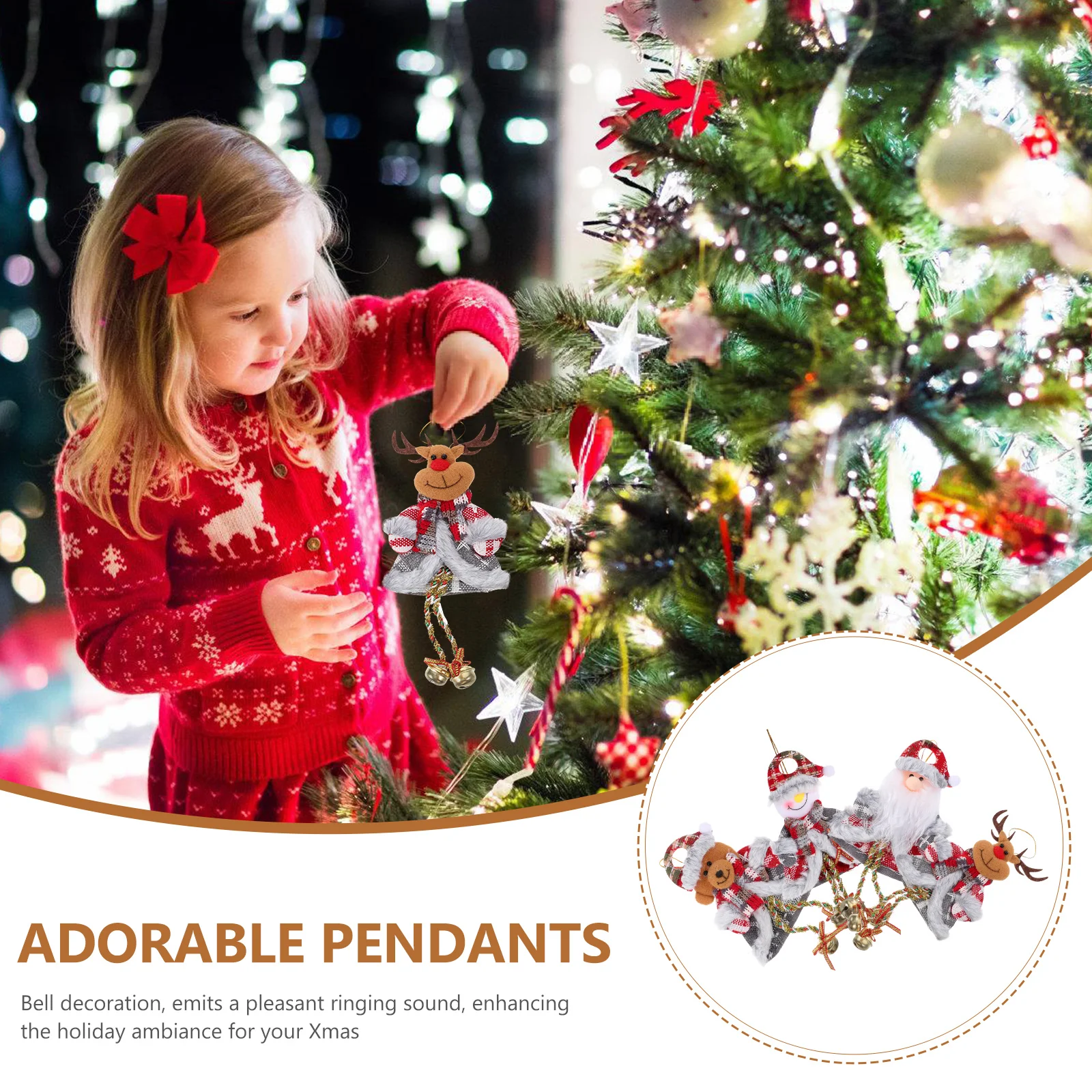 

4Pcs Christmas Tree Hanging Bell Ornaments Xmas Bell Pendants Party Decor Creative Xmas Tree Hanging Ornaments
