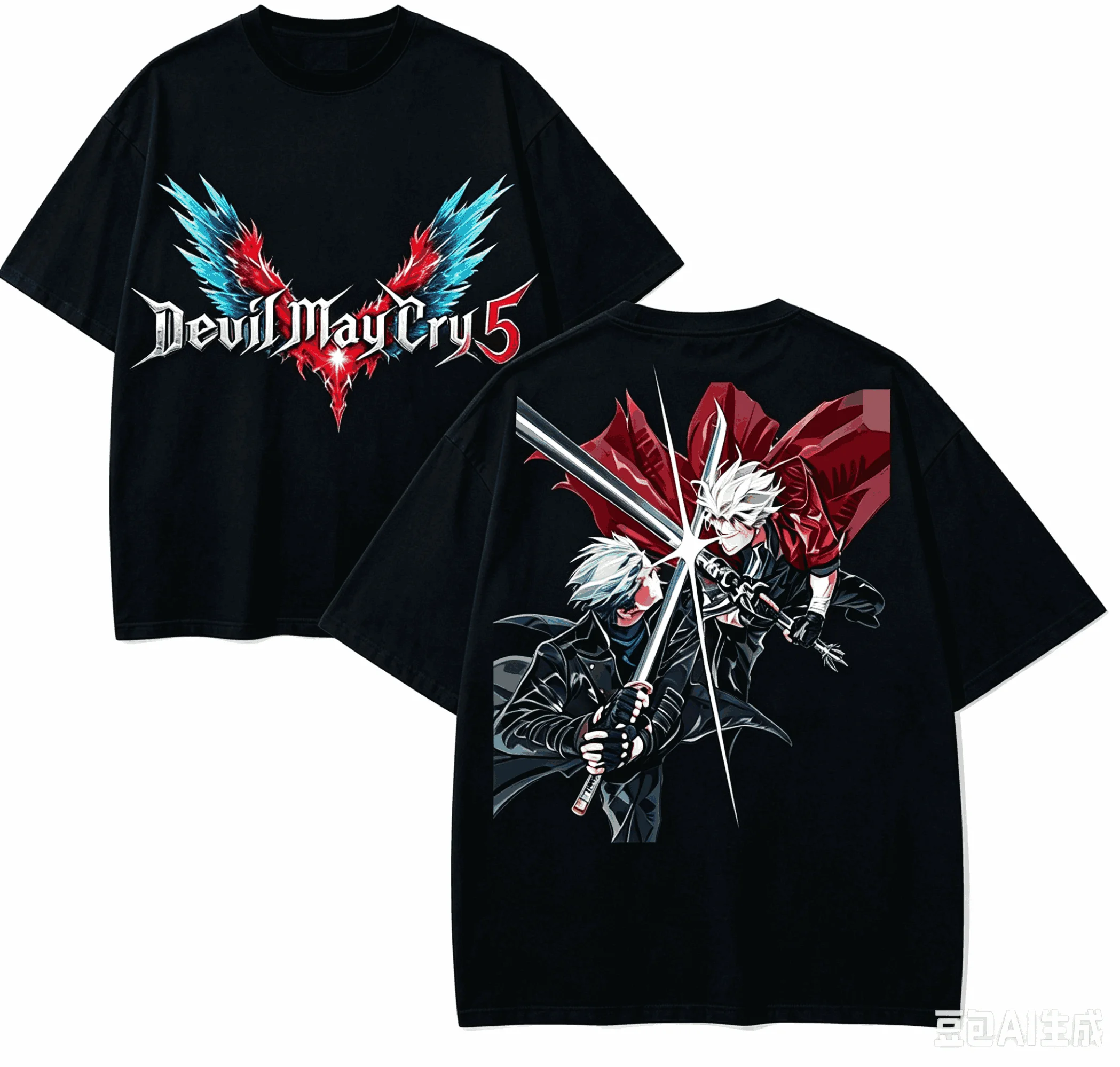 Devil May Cry Anime Lover T-shirt Harajuku Cotton New Model High Street Oversized Unisex Short Couples Streetwear Trendy Couples
