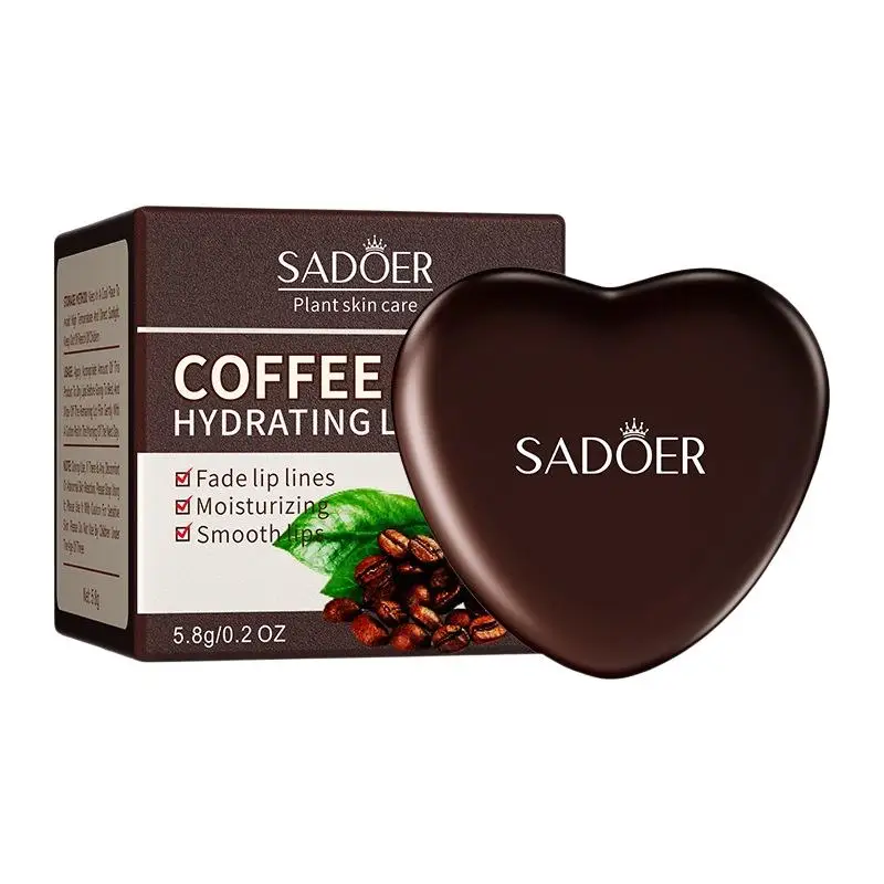 New SADOER 5.8g Coffee Moisturizing Lip Mask For Lip Skin Care Fade Lip Lines Hydrating Nourishing Lip Patches Lips Plumper