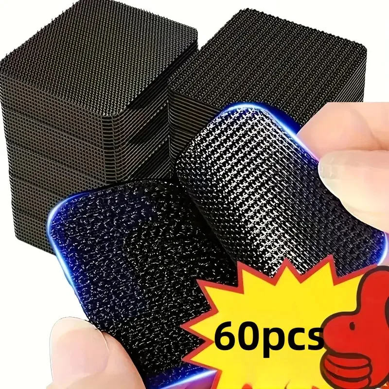 60pcs/30pairs Scratch-resistant Strong Adhesive Tape - DIY Car Floor Mat Self-adhesive Cable Organizer, Durable Nylon Material