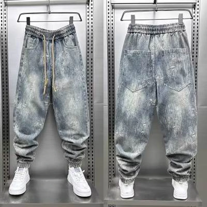 

Summer 2026 Blue Classic Vintage Jeans Streetwear Harem Jeans Pants High Quality Luxury Brand Men Clothing