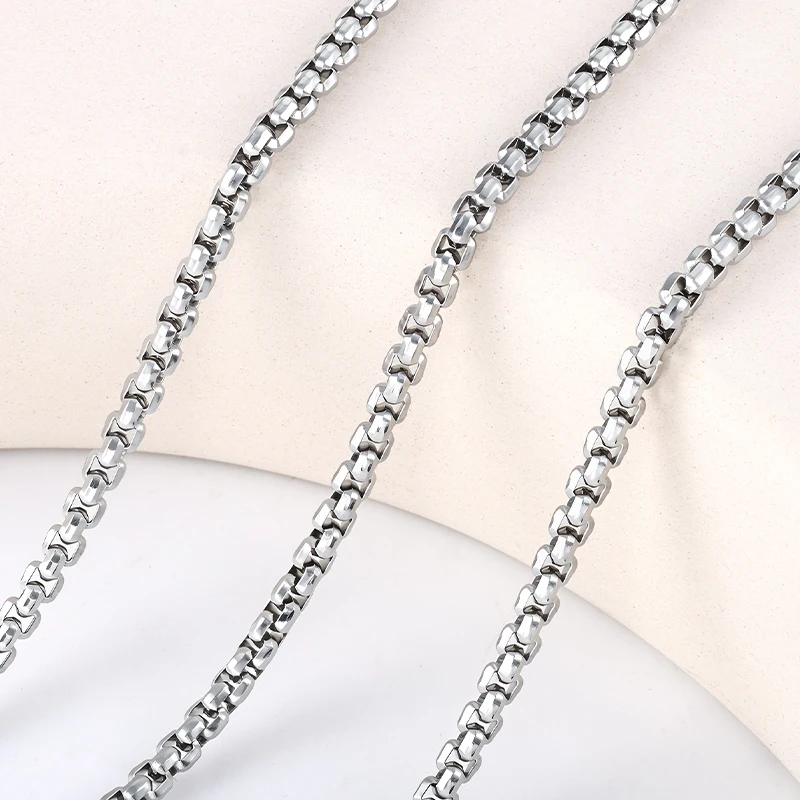 

Stainless Steel 3.5mm Square Box Link Chain Make Bracelet Necklace for Men Women Punk Jewelery Materials Crafting Supplies