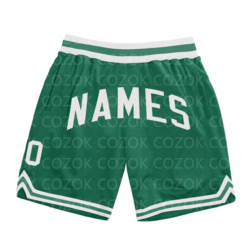 Custom Green camouflage Authentic Basketball Shorts 3D Printed Men Shorts Your Name Mumber Quick Drying Beach Shorts