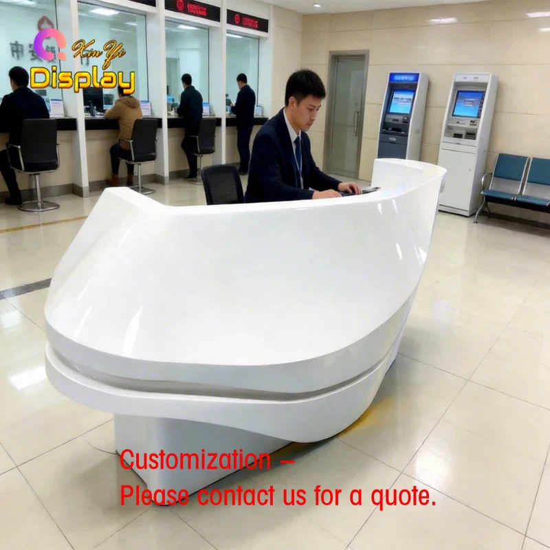 custom.XINYI Modern Curved Reception Desk Hospital Nurse Station Bank Lobby Welcome-Heavy Duty High Quality Cus