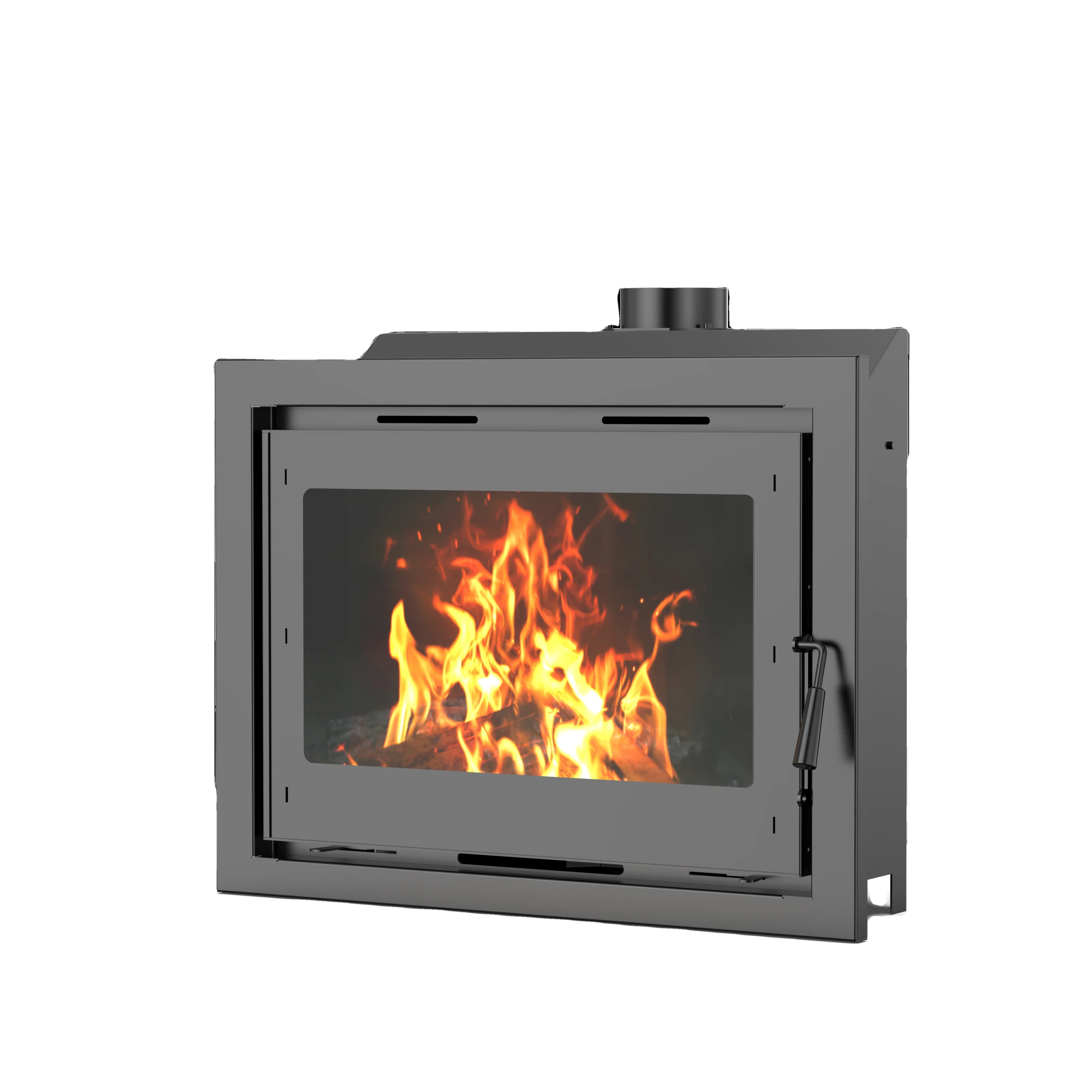 R1803A Hot Selling European Design Wood Burning Fireplace Insert Indoor Steel Plate Wood Fireplace Wood Stoves