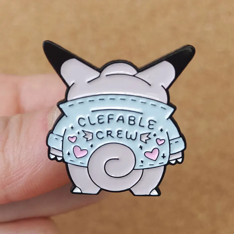 Clefable Crew Enamel Pin Pokemon Gengar Brooch For Backpacks Metal Brooch Pin For Women Badges Pin Brooches Jewelry Accessories