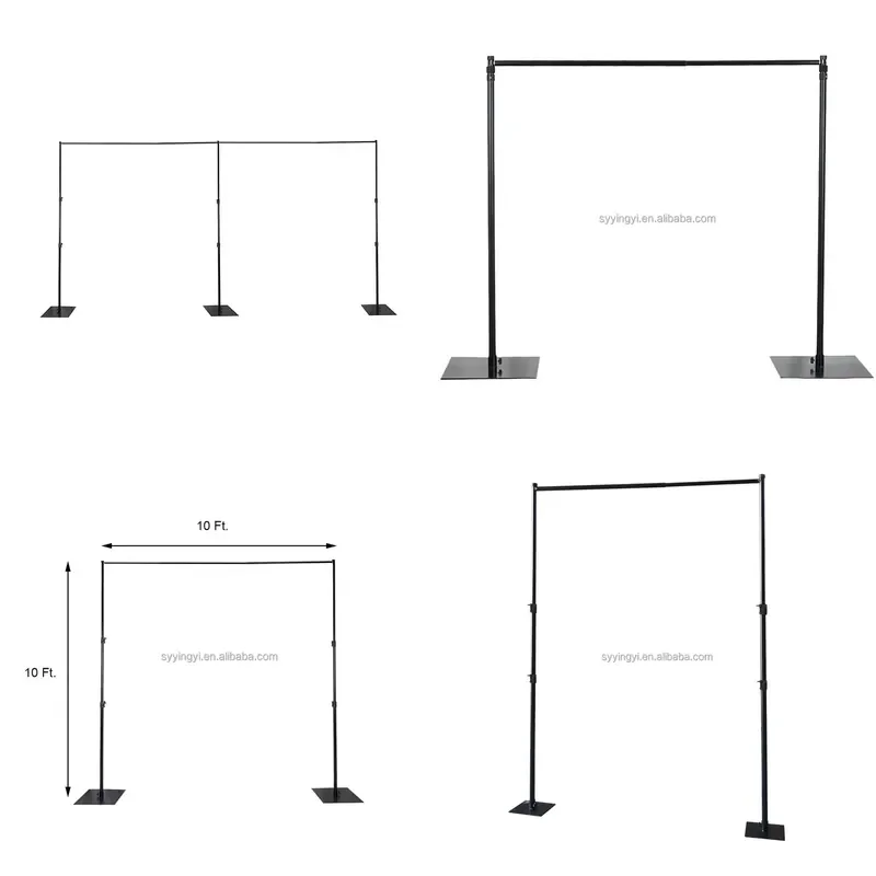 DIY 10ft x 20ft Heavy Duty Background Stand Kit with Steel Base for Wedding Photography Support System
