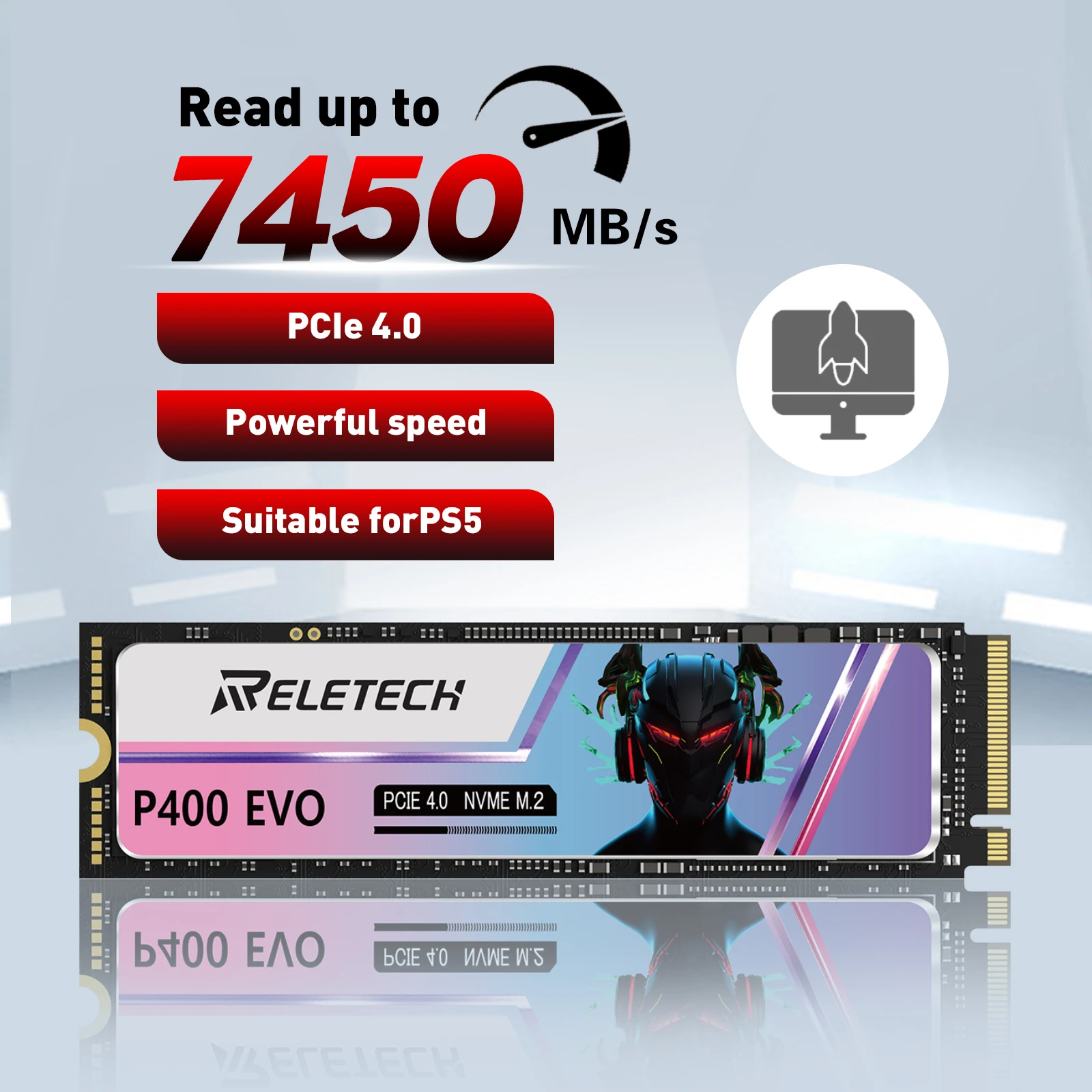 

Reletech P400EVO M.2 SSD 7450M/s Solid State Drive NVMe PCIE 4.0 x4 1TB 2TB 4TB 2280 Internal Hard Disk for PS5 Laptop Desktop