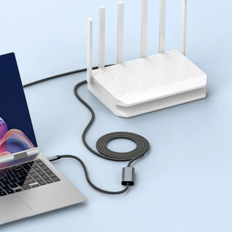 2 in 1 USB 3.0 Type C to RJ45 Gigabit LAN Network Cord, Plug & Play, Compatible with MacBook, Nintendo Switch 2, iPad,