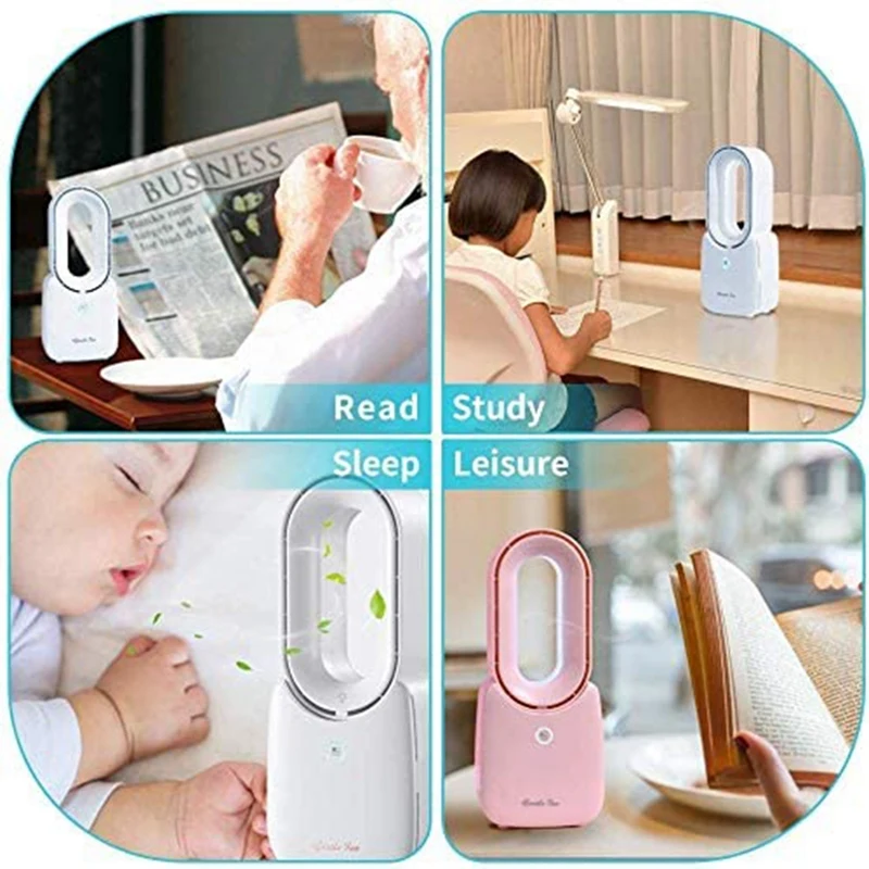 Bladeless Fan, Table Fan Air Cooler Small Table Fan Rechargeable Battery USB Personal Fan, For Office Bedroom