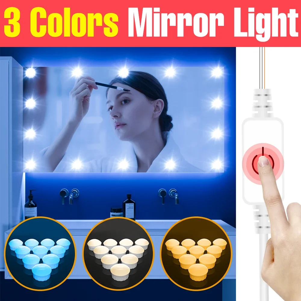 

Lady Beauty Makeup Lamp Bulb LED Vanity Light USB 3 Colors 5V Hollywood Woman Dressing Table Fill Lamps Mirror Cabinet Lighting