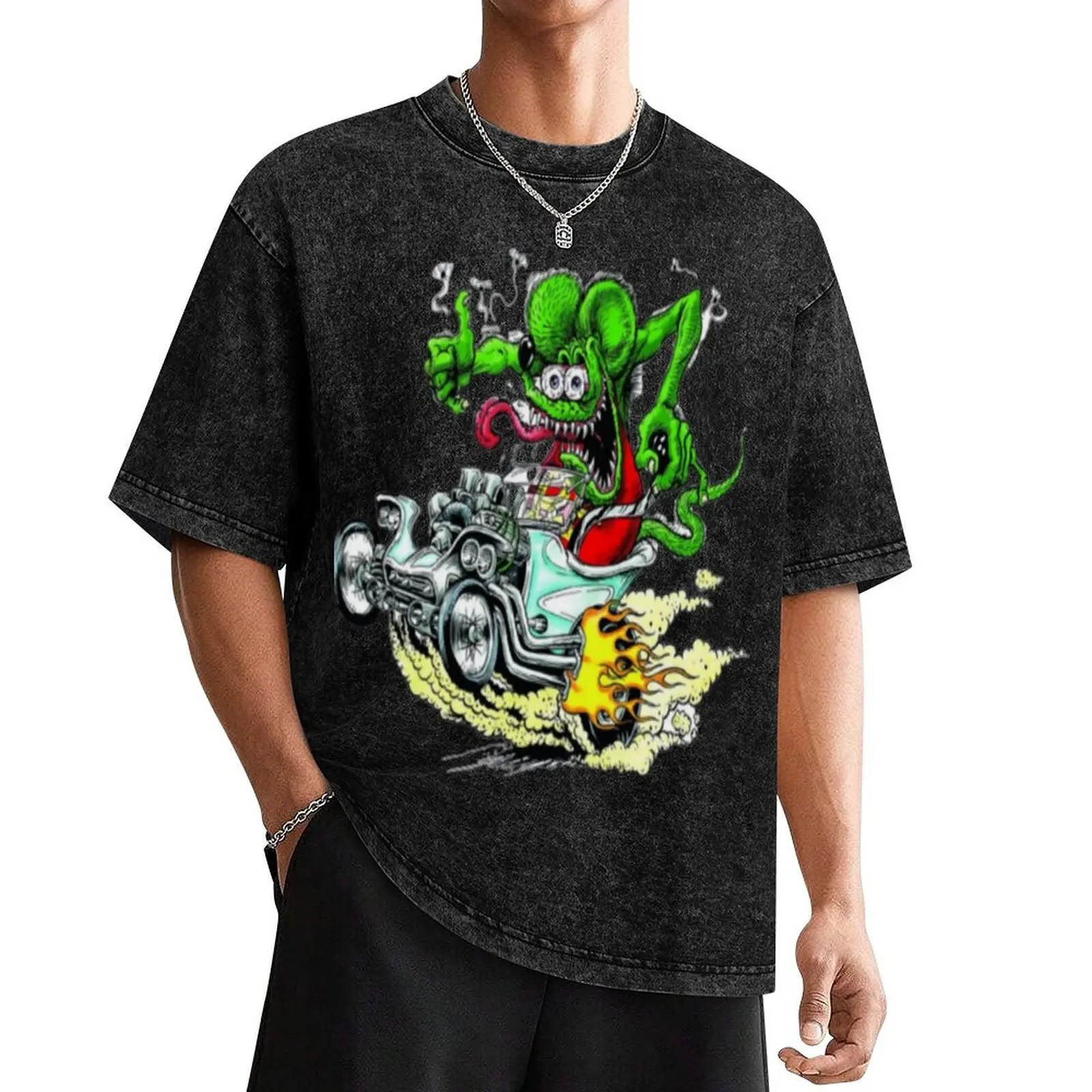 1 - Rat fink ratfink T-Shirt hippie clothes custom shirt blacks Aesthetic clothing workout shirts for men