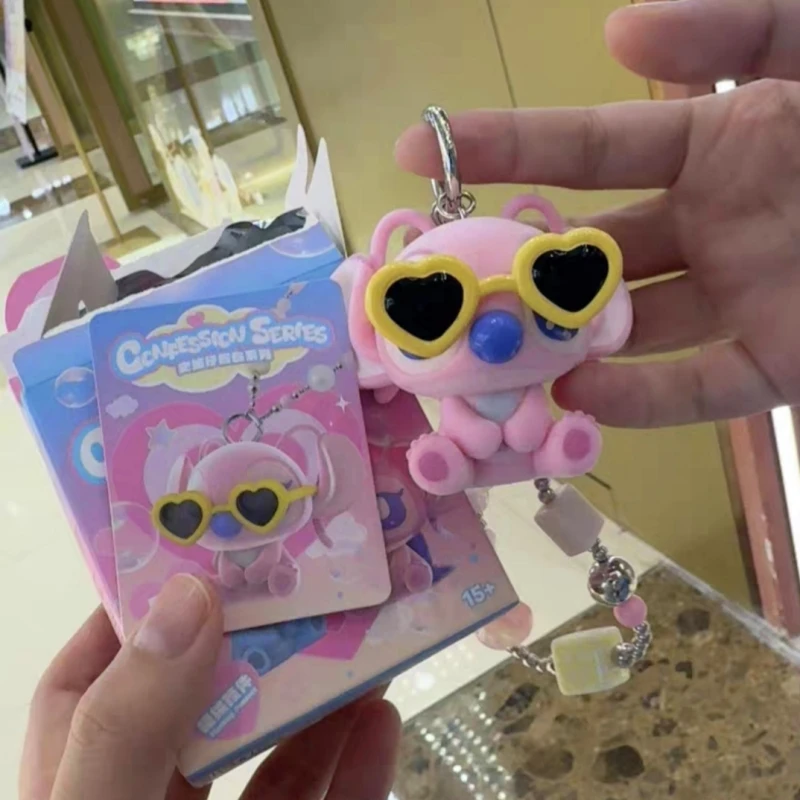 

В наличии, натуральная серия Disney Stitch Confession, слепая коробка, кавайный кулон, брелок, фигурка, подарок на день рождения, Рождество