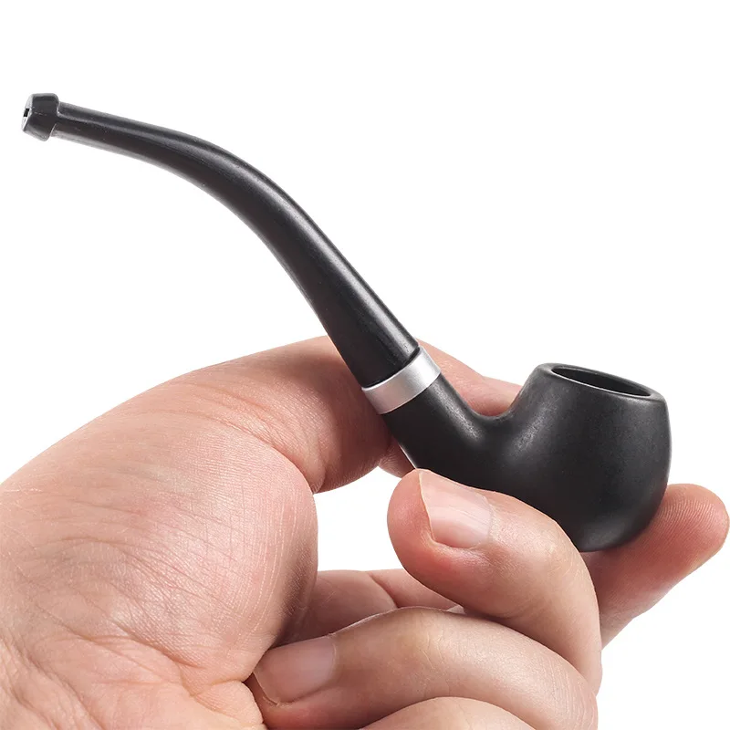 Mini Tobacco Pipe Resin Bent Pipe Cigarette Filter Handheld Cigar Tobacco Pipe Smoker Tool Mini Curved Smoke Beginner Smoking