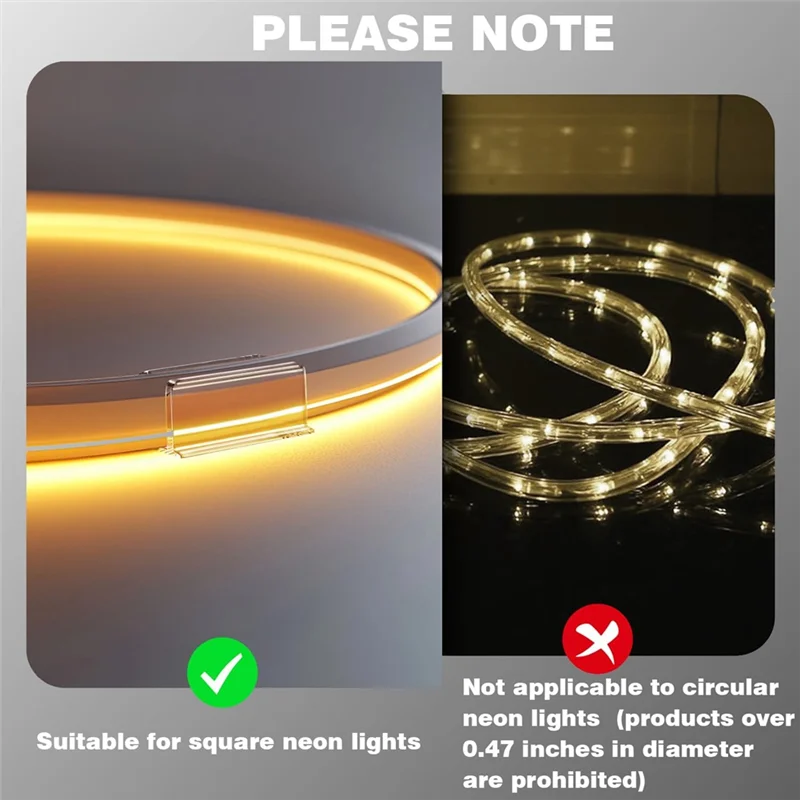 

HRBAJ-20 Pcs Rope Light Clips Clear Waterproof LED Strip Mounting Clip Brackets Adhesive Wall Mount Holders Wire Clips