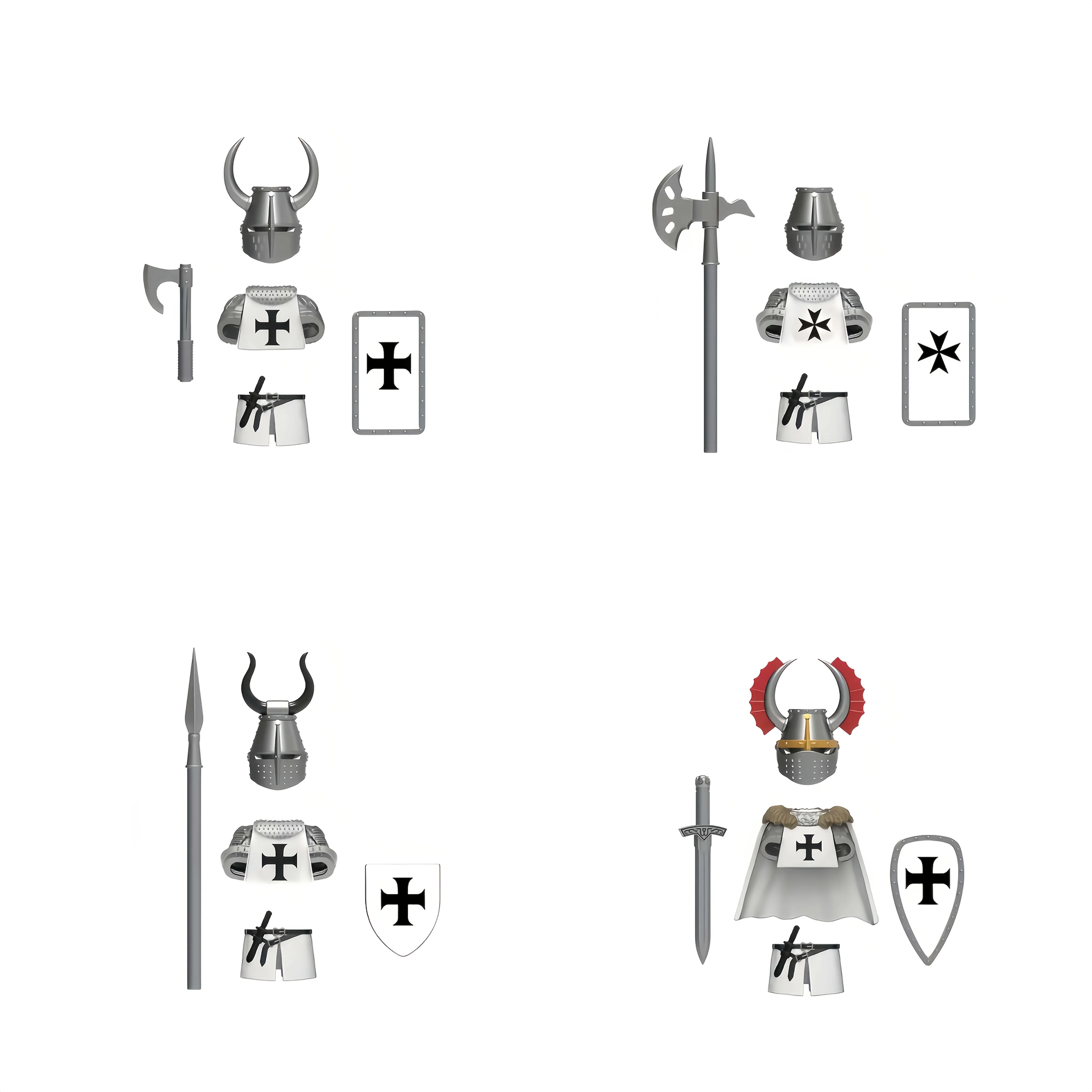 

Medieval Crusader Templar Hospital Heavy Armor Cavalry Regiment Model Ornament Decoration, High-Quality Decorative Ornament, Suitable for Easter, Halloween (Assembly Required)