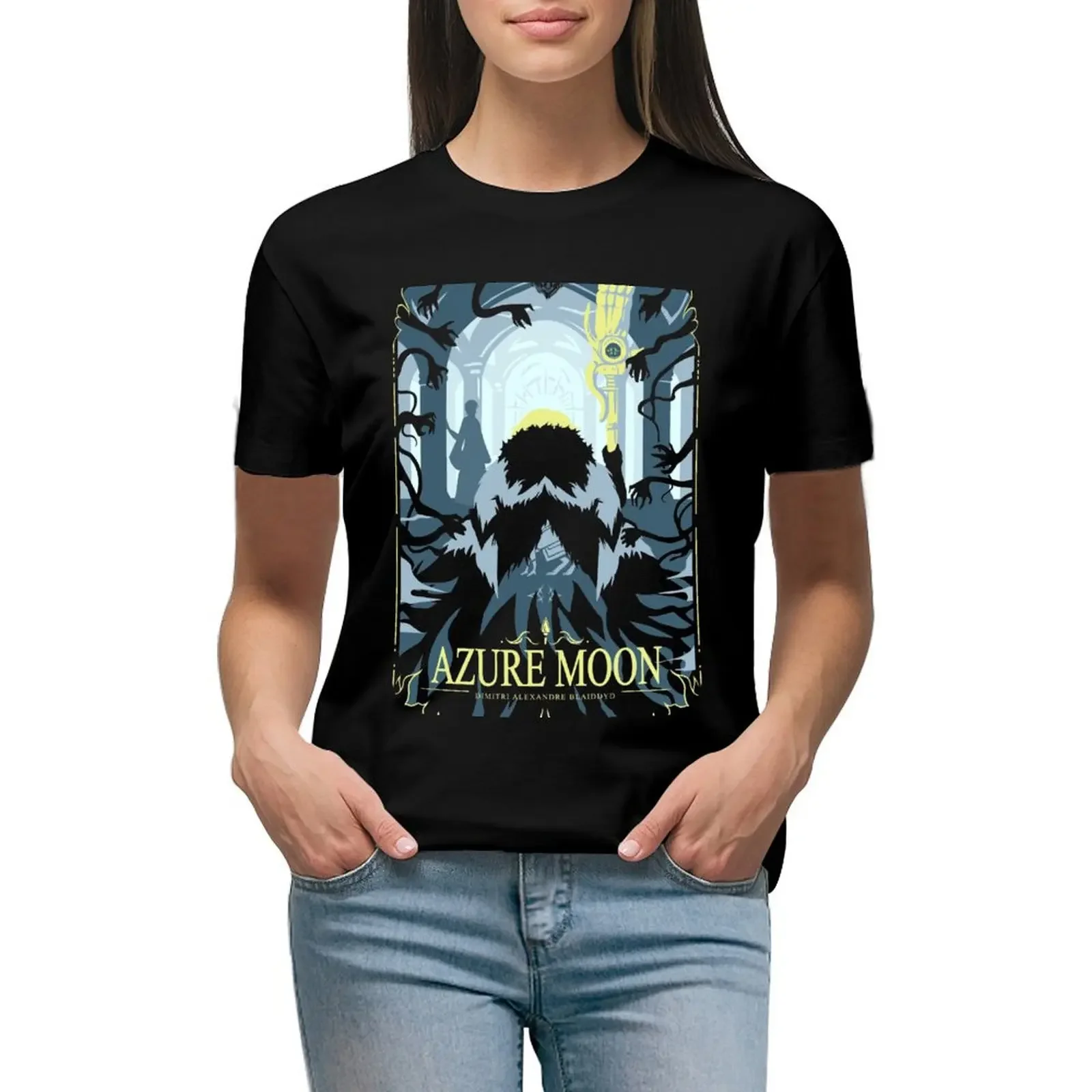 

Azure Moon T-Shirt blanks animal print graphic t-shirts for Women