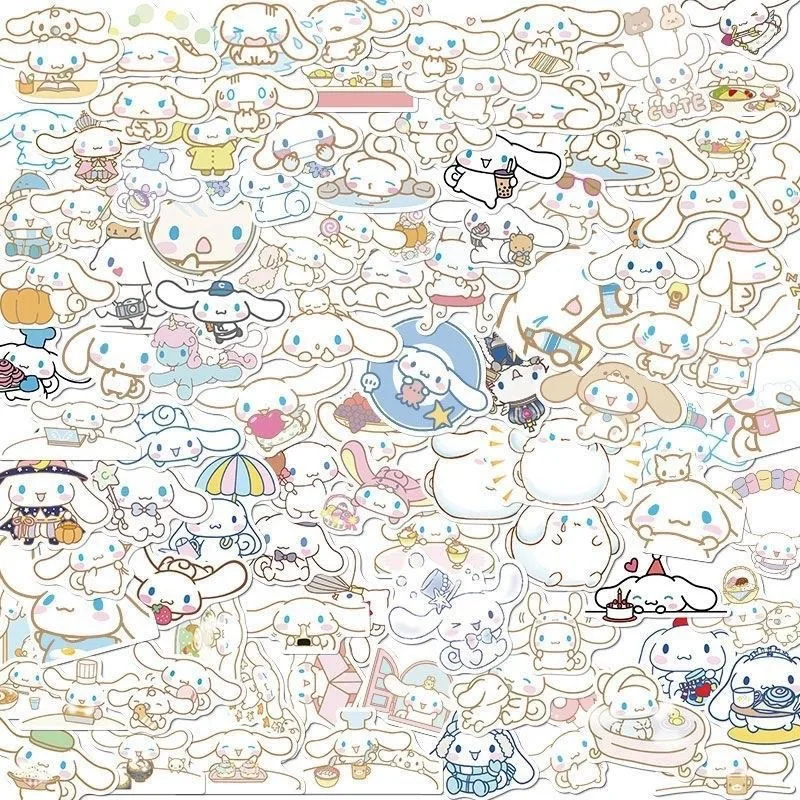 100PCS Stickers Cute Cinnamoroll Kuromi My Melody Sticker For Laptop Phone Case Girls Sanrio My Melody Anime Stickers