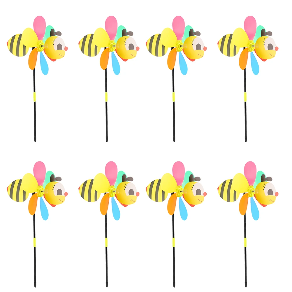 

Plastic 3D Bee Windmill Fashion Cartoon Square Decor Garden Ornament Party Favor Pinwheels Lawn Visual Effect Nature
