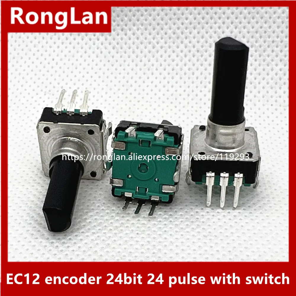 New EC12 encoder 24 Stepping 24 pulse digital pulse encoder with switch speaker power amplifier 20MM shaft -10pcs