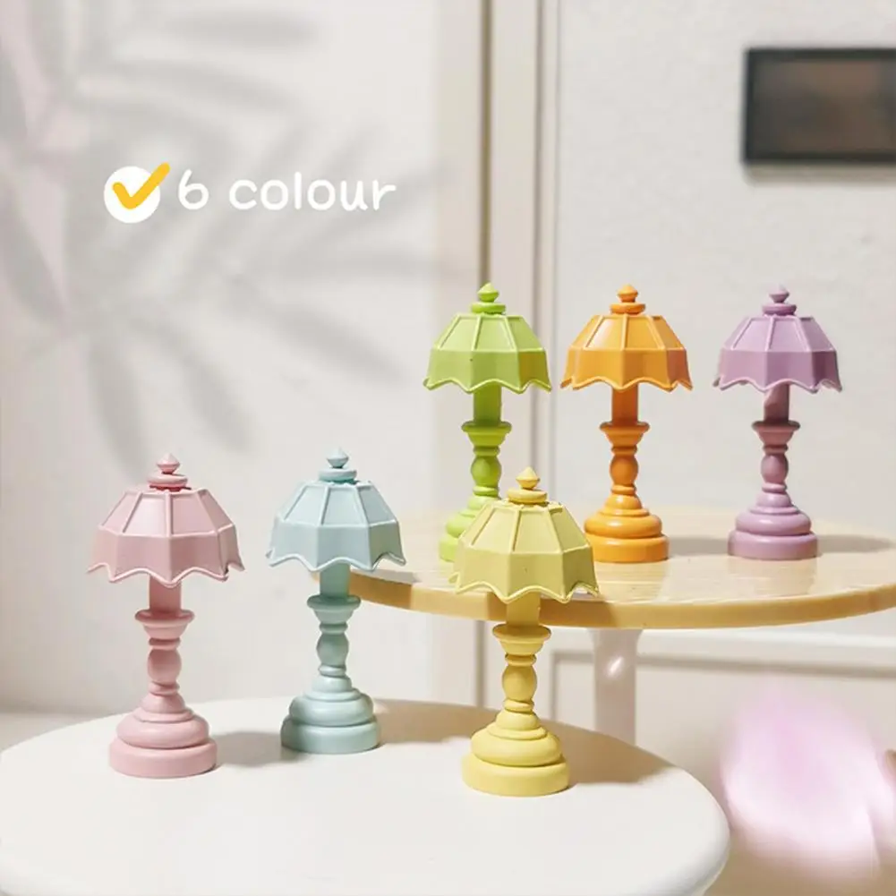 

Miniature Scene Decor Miniature Dollhouse Desk Lamp Table Candlestick Set Retro Decor Accessories for Doll House Furniture Micro