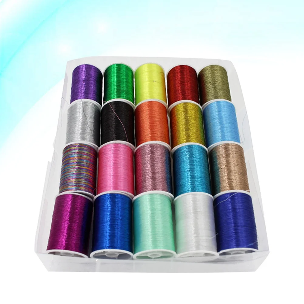 

Multicolor Metallic Thread Set Glitter Polyester Sewing DIY Manual Embroidery Thread Cross Stitch Knitting Quilting