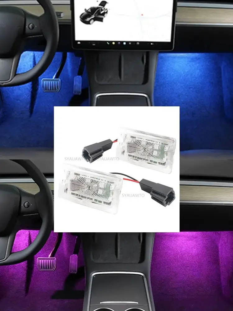 2 Ampoules LED RVB pour Voiture Modèle 3, Y, X, S, 2016-2023, Éclairage d'Nik, Accessoires de Décoration