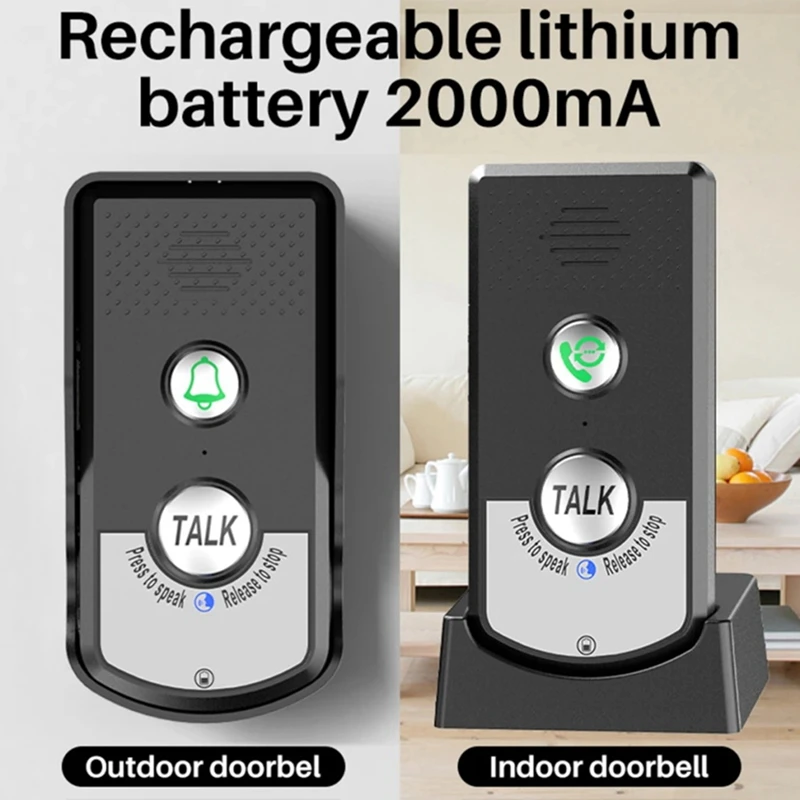 2.4G Wireless Long Distance Door Phone Intercom Doorbell 2 Way Audio Voice Sender&Reciever For  Hotel Call Easy To Use