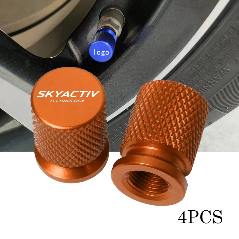 

For Mazda 3 Bk 6 Gg Gh Gj CX3 CX5 CX30 CX7 CX8 CX9 MX5 RX8 Skyactive Tire Valve Caps Car Wheel Hub Dust-proof Accessories 4PCS