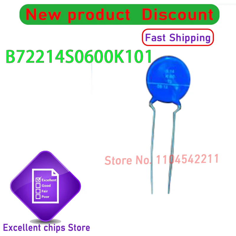 New Original S14K60 B72214S0600K101 B72214S600K101V87 VARISTOR 100V 10pcs/lot