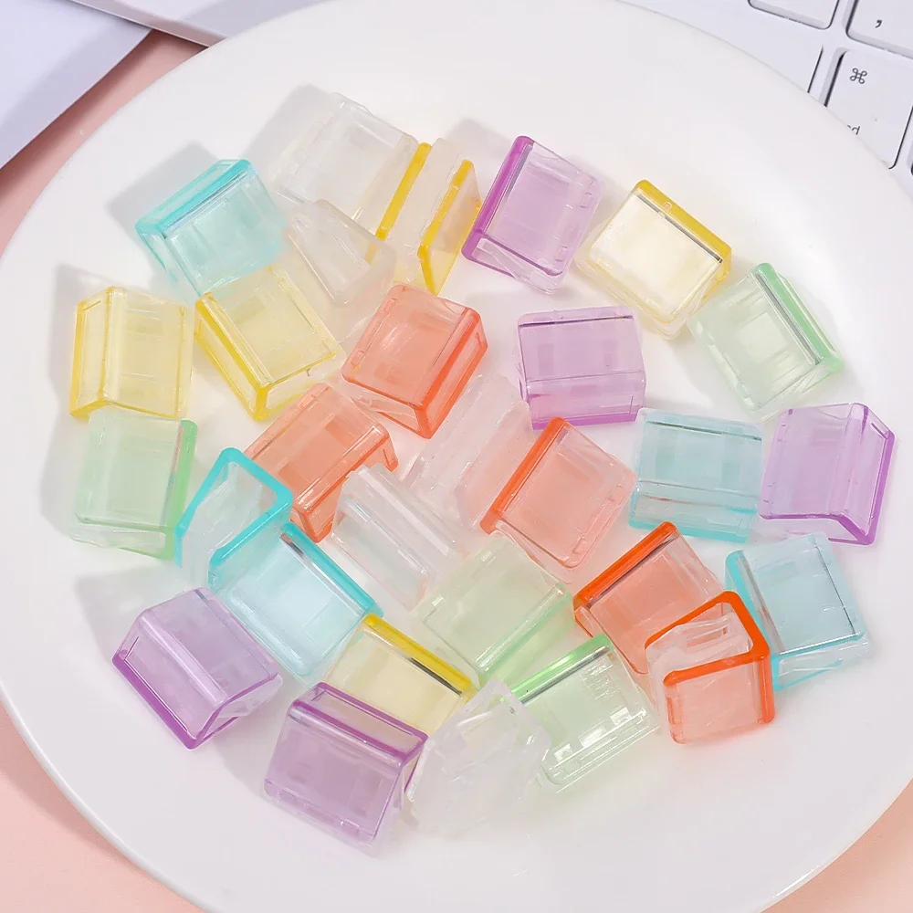 Candy Color Transparent Push Paperclip Pusher Papers Test Files Mini Storage Clip Index Page Clamp Office Binding Stationary