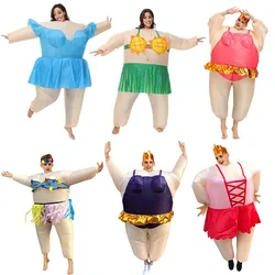 Halloween Carnival Ballet Costume Adult Inflatable Suit Sumo Wrestler Blow Up Outfit Cosplay Party Dress for Men Women ﻿