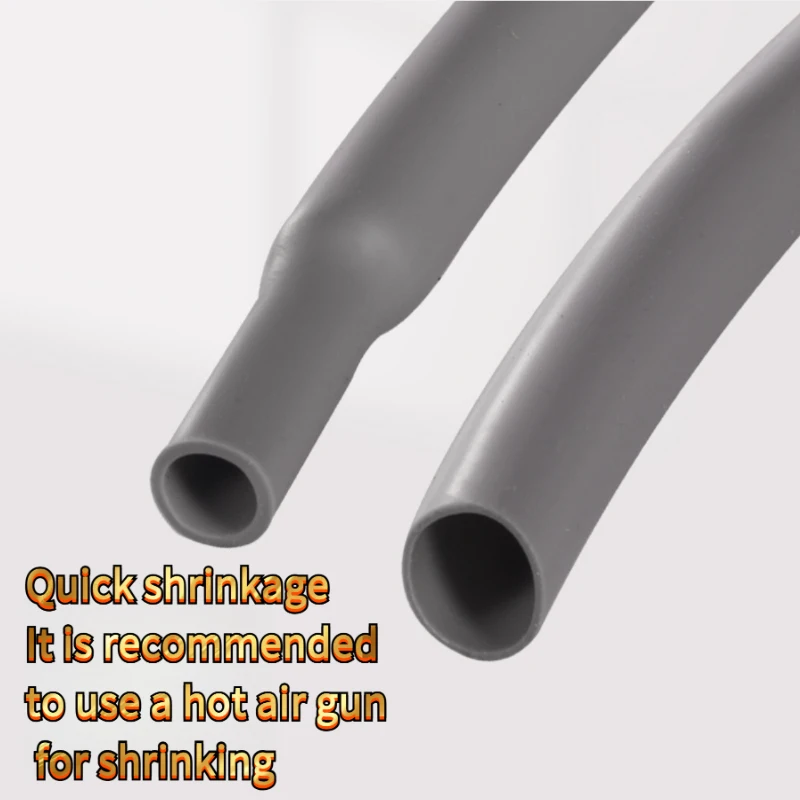 1M Gray Heat Shrink Tube 1-25mm Electrical Wire Insulation Wrap 1pcs