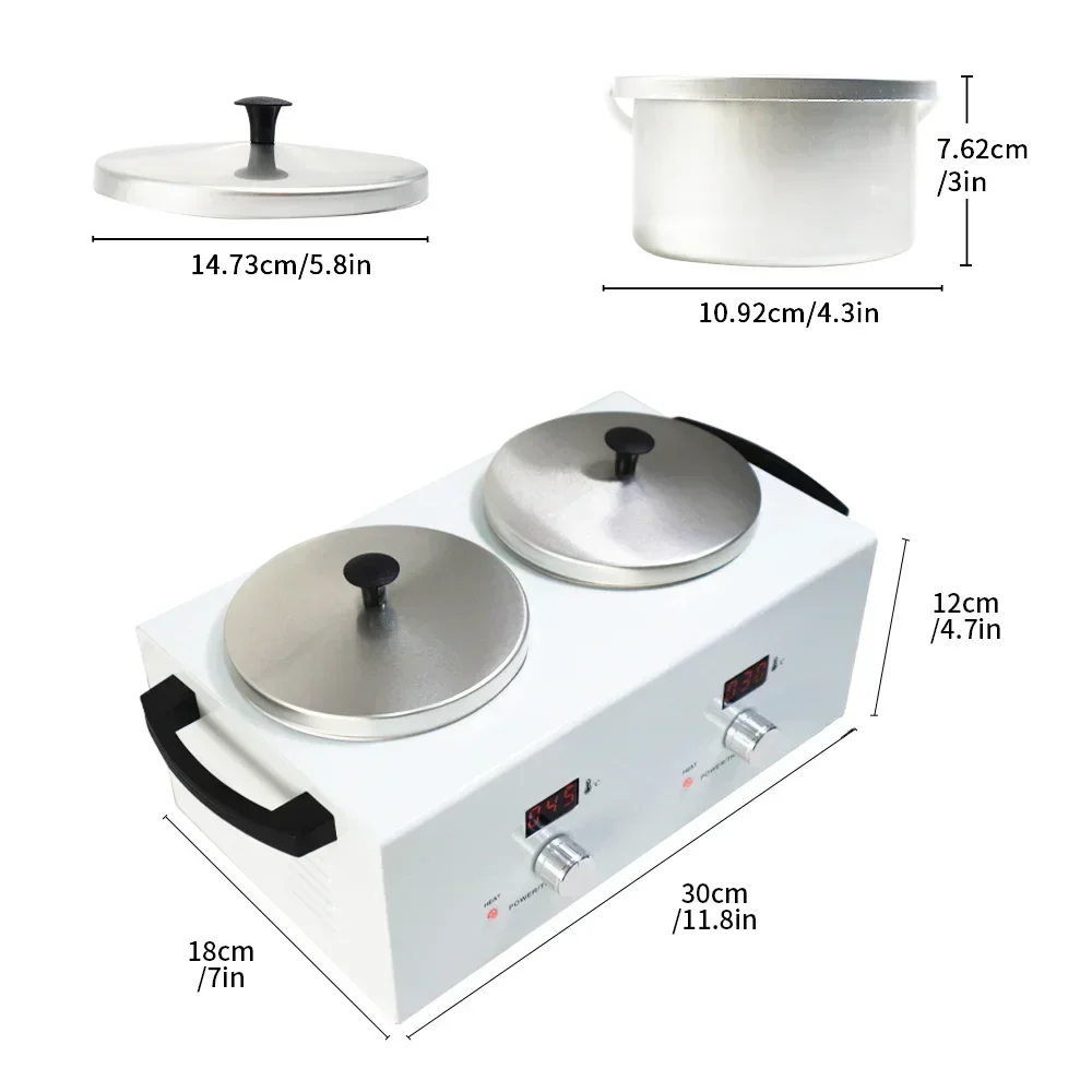 Hot sales Double Depilatory Wax Warmer With Display Screen For Melting Heater Dual Salon Hot Paraffin Home Use Products