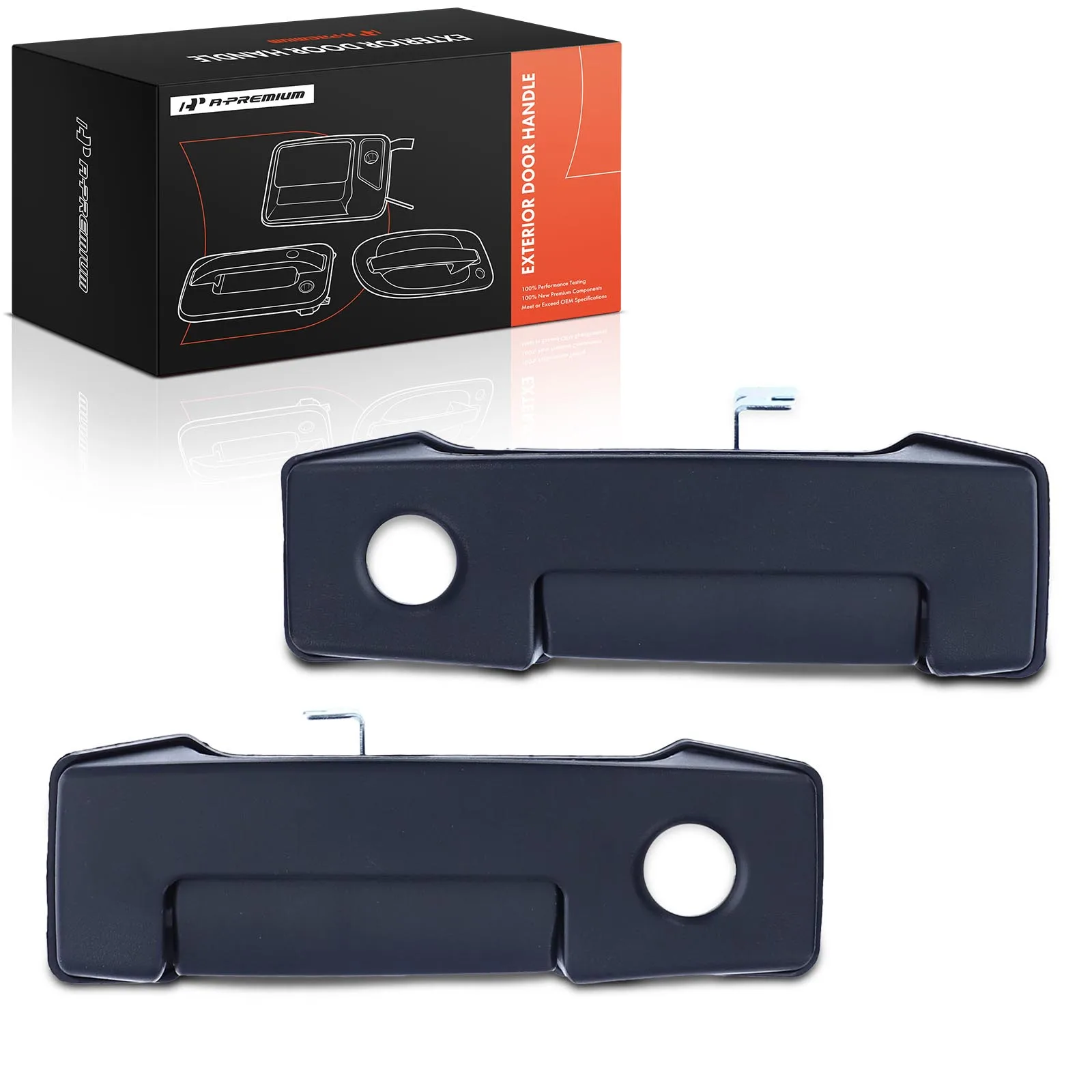 A-Premium 2x Rear Exterior Door Handle with Keyhole Texture for Nissan NV200 2013-2021 Chevrolet City Express 2015-2018