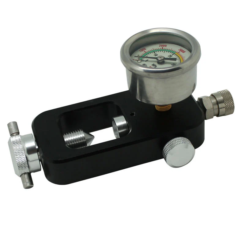 DIN 200 bar 300 bar Compatible Air Inflator Adapter with 6000 psi Pressure Gauge for Scuba Diving and Inflation