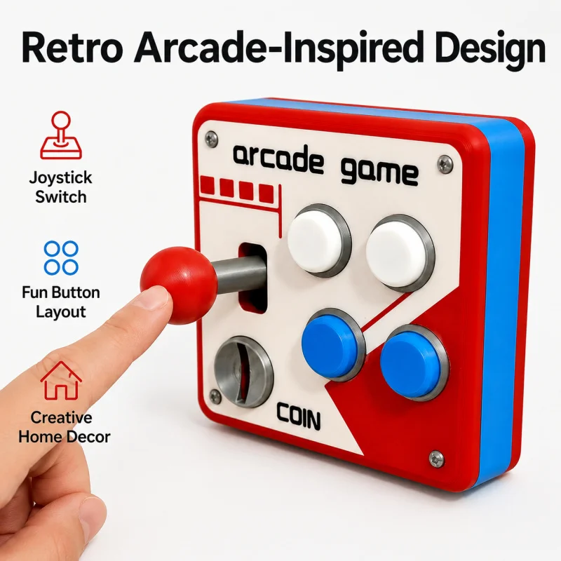 86 Type Retro Arcade Joystick Wall Switch Creative Single Control Light Switch Panel Decorative Room Decor