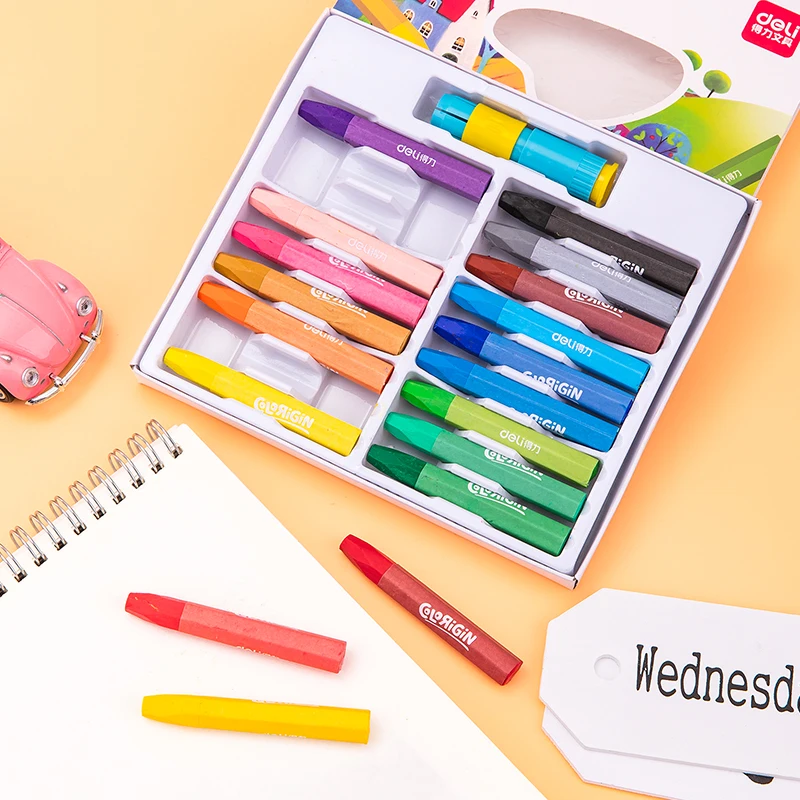 ديلي 72051 ألوان الباستيل الزيتية 18 لونًا أقلام تلوين شمعية ناعمة معتمدة من الاتحاد الأوروبي والولايات المتحدة أقلام رسم فنية للرسم والتلوين الإبداعي #5