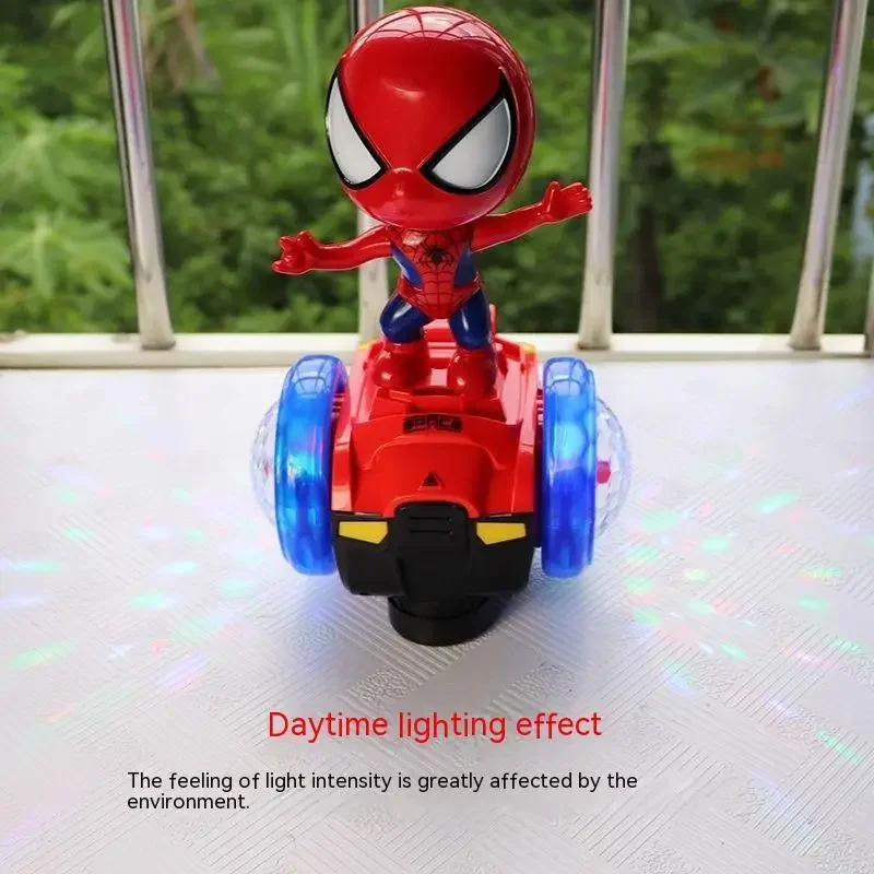 Robot de Spiderman transformable iluminado, juguete eléctrico de Capitán América, Hulk, Iron Man, Robot de baile luminoso, regalo de cumpleaños de Anime