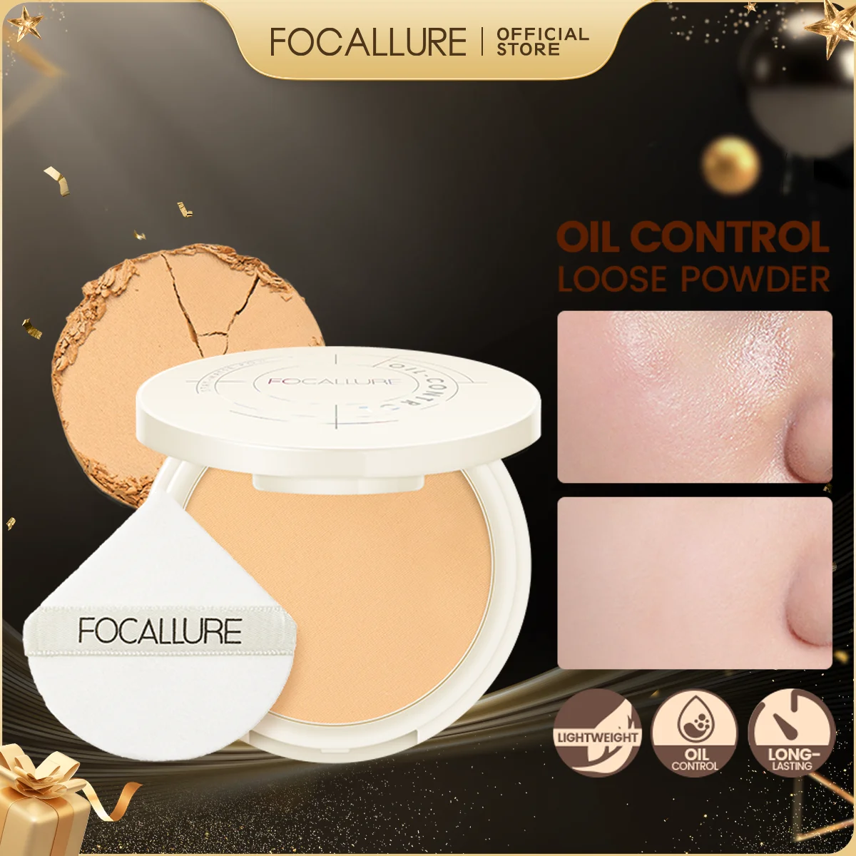 

FOCALLURE Matte Pressed Powder Waterproof Oil-control Lightweight Sweatproof Anti-transfer Makeup Setting Powder Women Cosmetics