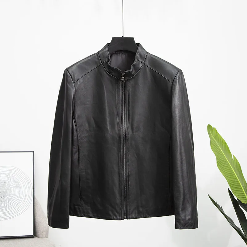 

Мужская куртка из ультратонкой овчины, высококачественное пальто из натуральной кожи, новая осенняя модная модель, не пропустите, с воротником-стойкой