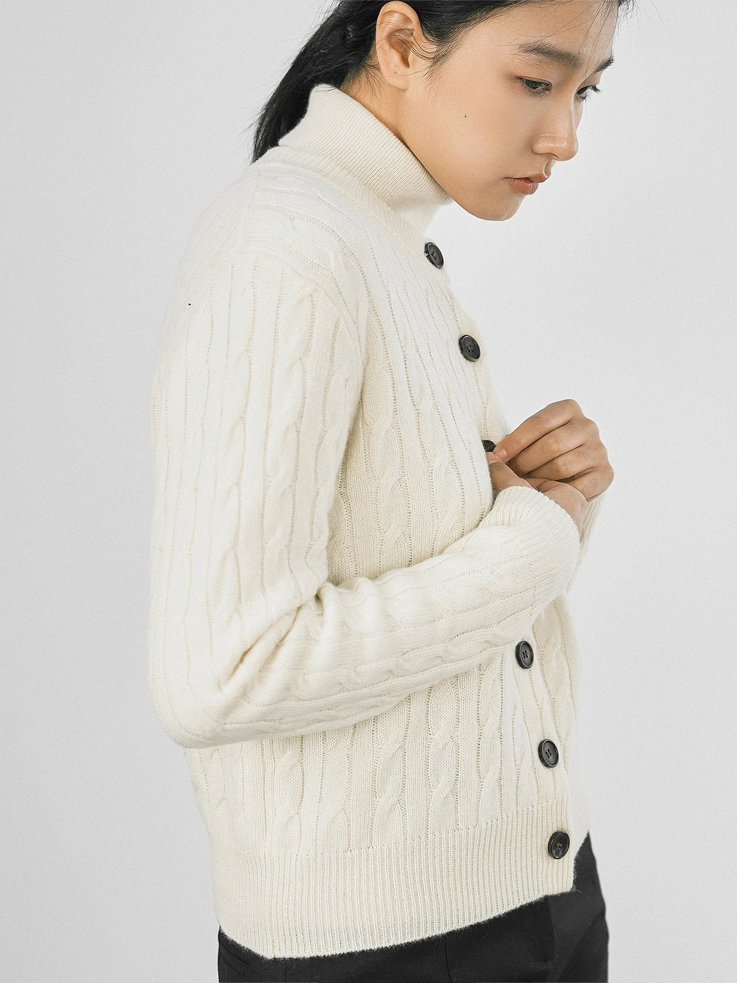 Lavi Constance 00 Camere Thiened Open Cardigan XTJH Yarn Plan Commute Sle Loose Fit Long Sve Knitted Sweater for ...